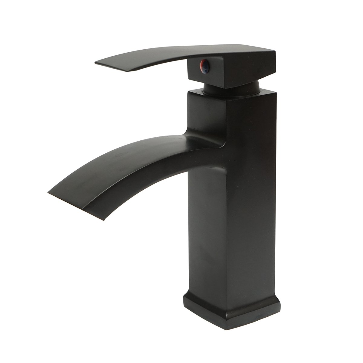 Baterie lavoar tip cascada, monocomanda, finisaj negru mat, material aliaj zinc, accesorii incluse